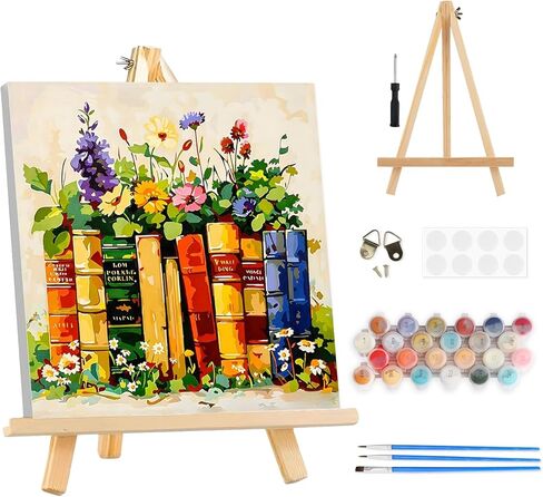 TOSTOG Majestic National Parks 4 Pack Framed Canvas Paint by Numbers Art Kit for Adults and Kids, Beginner Acrylic Oil Painting Supplies with Wooden Frame for Home Wall Decor 20 * 25 cm/8 * 10 in in Saudi Arabia