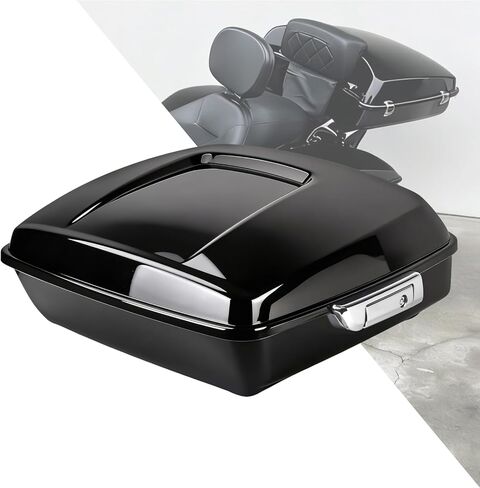 Motorcycle Chopped Tour Trunk 10.7″ Tail Box Fit for Harley Touring Road King Street Glide 2014-2025 Chrome Latch in Saudi Arabia