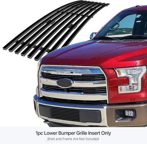 APS متوافق مع Ford F-150 2015-2017 المصد السفلي من الفولاذ المقاوم للصدأ أسود 8x6 أفقي من البليت الأمامي شواية مصبغة F66313J in Kuwait