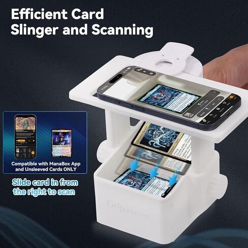 Trading Card Scanner Stand with Light, Card Scanner Holder with Adjustable Height for TCG Cards, Built-in Magnetic Ring Compatible with MagSafe Phones, Rechargeable Light & Stable Magnetic Card Slot in Saudi Arabia
