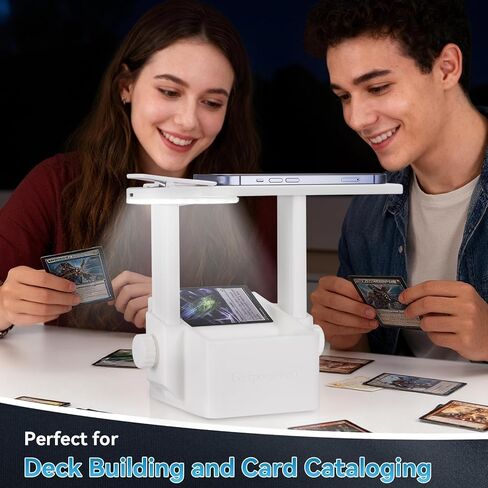 Trading Card Scanner Stand with Light, Card Scanner Holder with Adjustable Height for TCG Cards, Built-in Magnetic Ring Compatible with MagSafe Phones, Rechargeable Light & Stable Magnetic Card Slot in Saudi Arabia