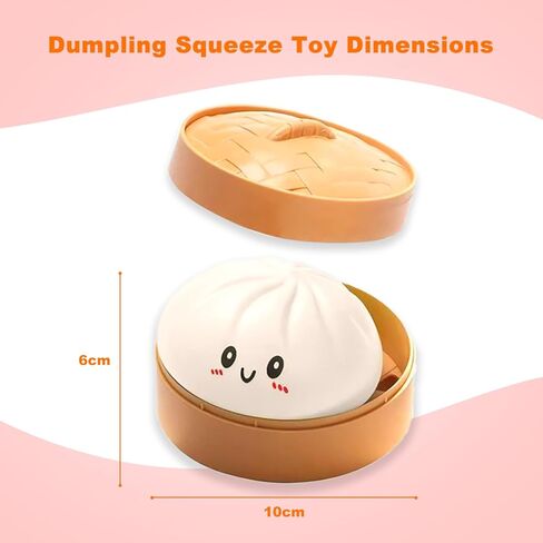 Squishy Dumpling, Sensory Stress Ball for Adults – Anxiety & Stress Relief Fidget, Silent Office Desk Squeeze, Occupational Therapy Hand Therapy, Smiley Face (Pink) in Saudi Arabia
