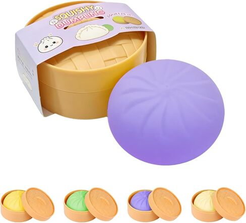 Squishy Dumpling, Sensory Stress Ball for Adults – Anxiety & Stress Relief Fidget, Silent Office Desk Squeeze, Occupational Therapy Hand Therapy, Smiley Face (Pink) in Saudi Arabia