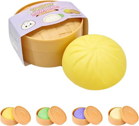 Squishy Dumpling, Sensory Stress Ball for Adults – Anxiety & Stress Relief Fidget, Silent Office Desk Squeeze, Occupational Therapy Hand Therapy, Smiley Face (Pink) in Saudi Arabia