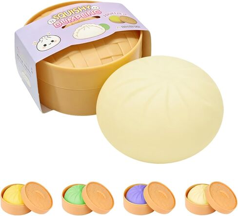 Squishy Dumpling, Sensory Stress Ball for Adults – Anxiety & Stress Relief Fidget, Silent Office Desk Squeeze, Occupational Therapy Hand Therapy, Smiley Face (Pink) in Saudi Arabia