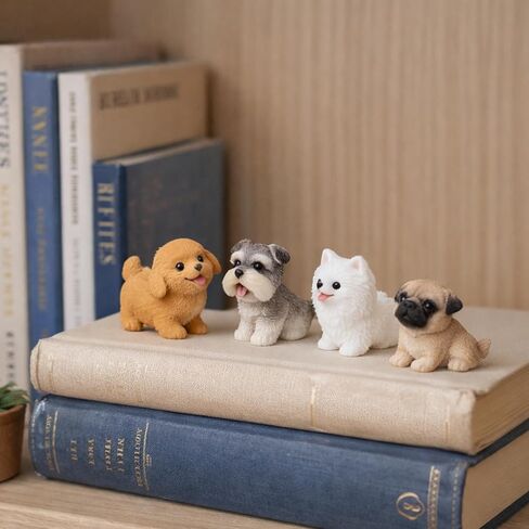 Mini Dog Figurines, 14 Unique Dog Breed Collectibles, Hand-Painted Miniature Animal Figures, Realistic Small Dog Statues for Home Decor, Desk Ornaments and Gifts in Saudi Arabia