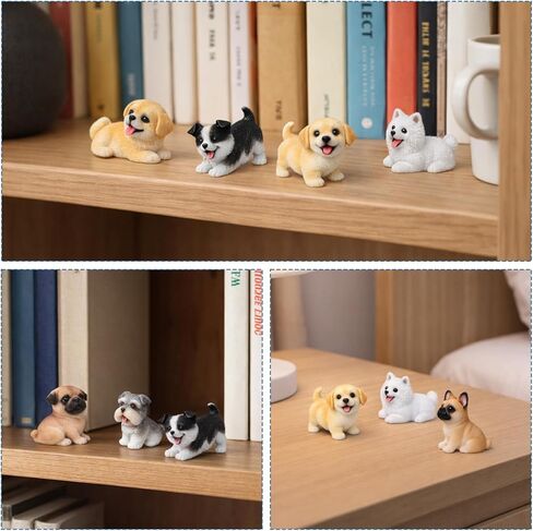 Mini Dog Figurines, 14 Unique Dog Breed Collectibles, Hand-Painted Miniature Animal Figures, Realistic Small Dog Statues for Home Decor, Desk Ornaments and Gifts in Saudi Arabia