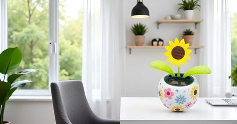 Sunflower Solar Dancing Flower Solar Dancing Solar Toys, Solar Powered Swinging Animated Dancer Toy Office Desk Car Decoration for Car, Funny Ornaments, Solar Power Kits in Saudi Arabia