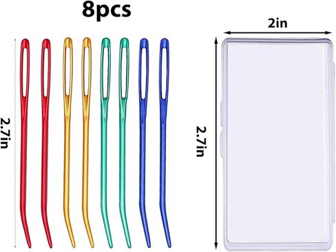 8 Pcs Yarn Darning Tapestry Needles—Stainless Steel Bent Tip Sewing Needle,Large Eye Tapestry Needles with Storage Box in Kuwait