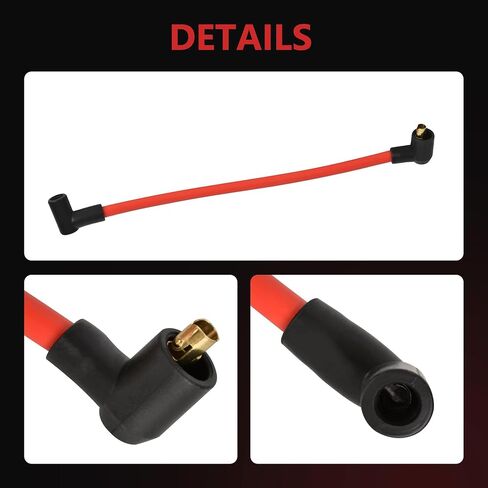 HYR 10.5mm Racing Spark Plug Wire Set 10PCS for Ford F150 1979-1995, Mustang 1964-1995, 5.0L 5.8L SBF Small Block Ford V8 302 351w, High Performance Red Ignition Cable Wire in Kuwait