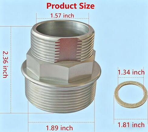 Electric Fuel Pump Bung Adapter, 2" NPT Tank Bung Adapter Kit, Metal Construction, Part Number 110909-1, Includes Fiber Union Ring Gasket Fuel System in Saudi Arabia