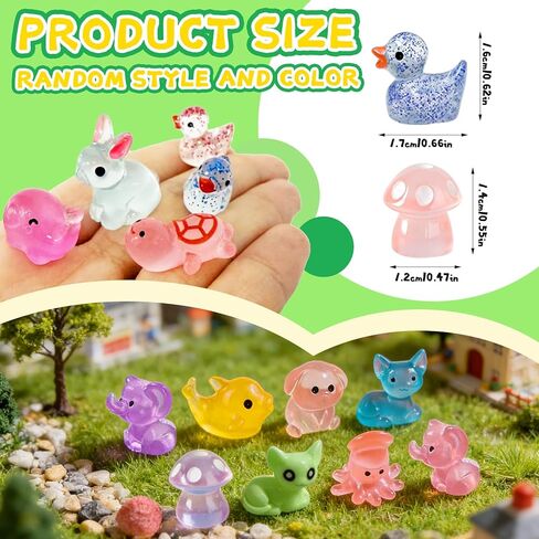 200 Pcs Mini Resin Animals,Variety Little Small Figures Miniature,Tiny Resin Animals Bulk for Micro Fairy Garden Dollhouse Landscape Accessories in Saudi Arabia