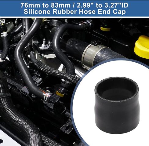 خرطوم توصيل سيليكون مستقيم من Motoforti 2.5 بوصة إلى 1-3/4 بوصة (63 مم - 45 مم) معرف 3 طبقات من القماش مقوى بدرجة حرارة عالية 3 بوصة طول الساق أنبوب المبرد المبرد أسود in Kuwait