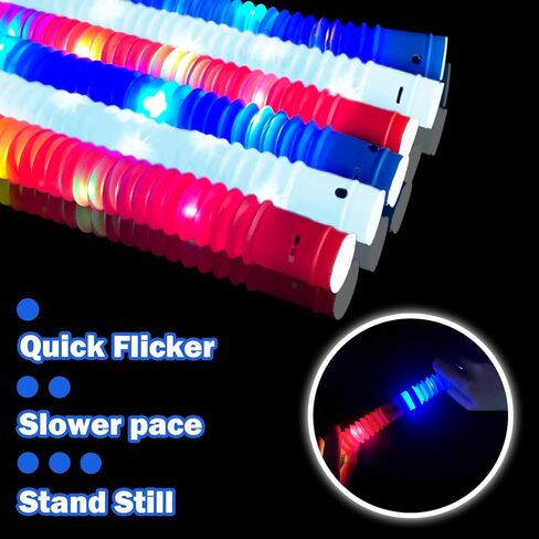 Fourth of July Glow Sticks Accessories for Kids 9 PCS, Red White Blue Light Up Pop Tubes Bracelets Necklaces Toys,4th of July Parade Throws Favors,250th Patriotic Party Supplies for Memorial Day Decor in Kuwait