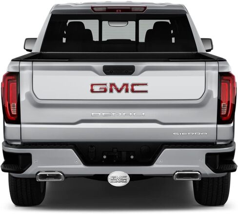 iPick Image for GMC Denali 3D Logo on Brushed Oval Billet Aluminum 2 inch Tow Hitch Cover - Official Licensed in Saudi Arabia