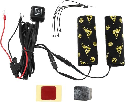 Heated Motorcycle Hand Grips Cover 12V Handlebar Cover 3 Gear Adjustable Temperature Metal Heating Film Cloth 1set Fit for Diameter: 1.2"-1.4" in Kuwait