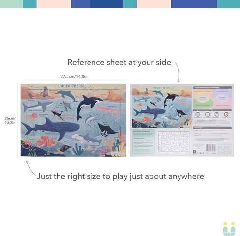 ‘Under the Sea’ 30 Piece Puzzle with Frame for Kids Ages 3-5 | Lost Piece Guarantee | Unique Shapes | Child-Centric Design | Educational Toy for Cognitive Development, STEM, Fine Motor in Kuwait