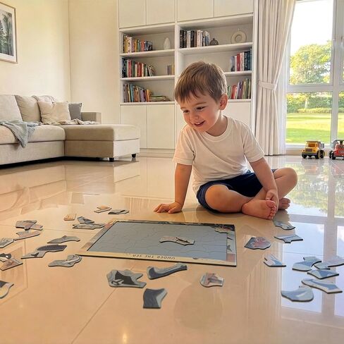 ‘Under the Sea’ 30 Piece Puzzle with Frame for Kids Ages 3-5 | Lost Piece Guarantee | Unique Shapes | Child-Centric Design | Educational Toy for Cognitive Development, STEM, Fine Motor in Kuwait