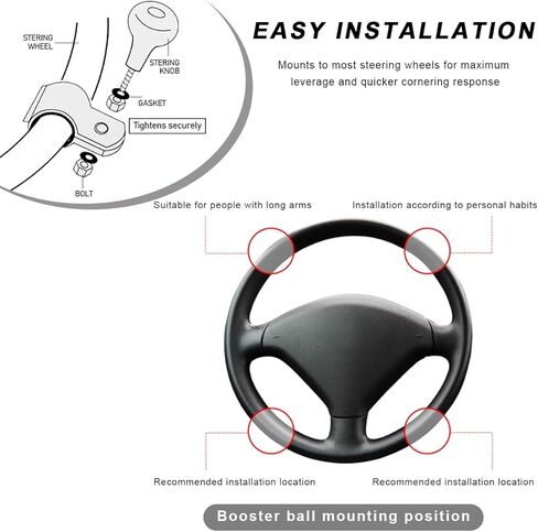 Woodgrain Steering Wheel Spinner Knob, Smooth Ball Booster Power Handle Spinner Turning Assist Knob, Universal Steering Wheel Accessories for Most Car Truck Semi Tractor in Kuwait