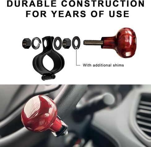 Woodgrain Steering Wheel Spinner Knob, Smooth Ball Booster Power Handle Spinner Turning Assist Knob, Universal Steering Wheel Accessories for Most Car Truck Semi Tractor in Kuwait