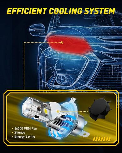 AUXITO 9003 LED Bulb, 30000LM Brightness 6500K White, Plug-N-Play, 60000+ Hour Lifespan, Canbus Ready, 99% Compatibility, 2PCS in Kuwait