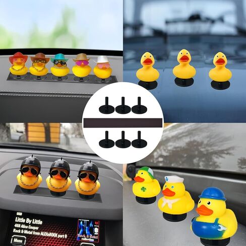 Duck Holder for Jeep Wrangler, Magnetic Adjustable Dash Mount for Rubber Duck Decor, Metal Duck Plugs for Jeep Dashboard, 2 Pack (Black) in Kuwait