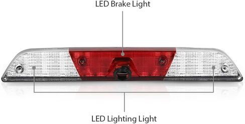 ALLGOOD LED Third 3rd Brake Light w/Camera Compatible with Ford F250 F350 Super Duty 2017-2022 Clear & Red Lens Chrome Housing in Kuwait