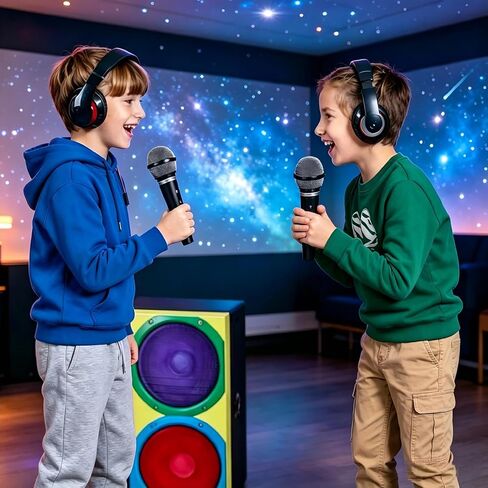 Microphone Toy for Kids Pretend Plastic Prop Fake Microphone for Birthday Party Favors Pretend Play or Costume Prop Teen Boy Girl Gifts (Black-17cm) in Saudi Arabia