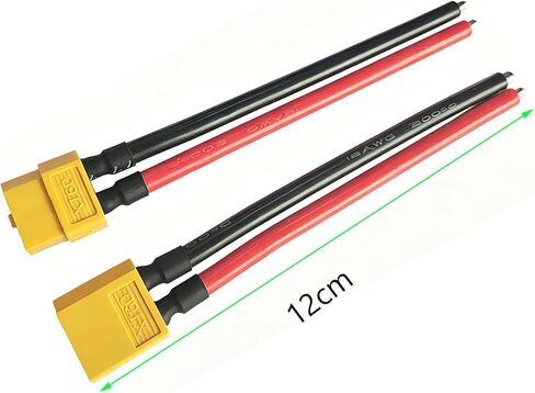 XT60 Plug Connector Female and Male,12AWG XT60 Connector Adapter with 10CM Silicone Wire for RC Lipo Battery Drone.(2Pairs). in Saudi Arabia
