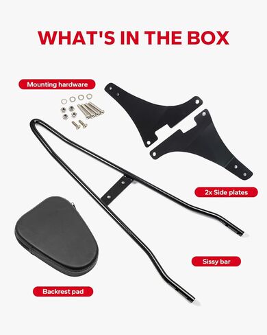 مسند ظهر للركاب قابل للفصل من Amazicha، مسند ظهر Sissy Bar مناسب لـ Harley Davidson 2004-2024 Sportster XL1200 XL883 Superlow Iron 48، أسود in Kuwait