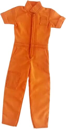 1/12 Scale Doll Jumpsuit for 6 Inch Action Figures - Orange Overalls Bodysuit Cosplay Fashion Accessory in Kuwait