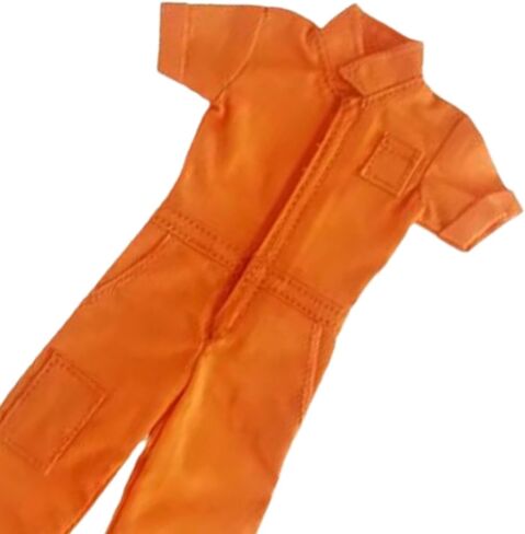 1/12 Scale Doll Jumpsuit for 6 Inch Action Figures - Orange Overalls Bodysuit Cosplay Fashion Accessory in Kuwait