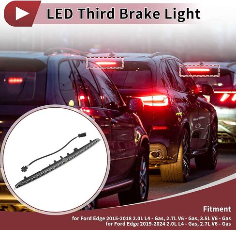LED Third Brake Light for Ford Edge 2015-2024 No.FT4Z-13A613-A/923-133 Clear 3rd High Mounted Stop Lamp Rear Center High Level Brake Light FT4Z13A613A in Kuwait