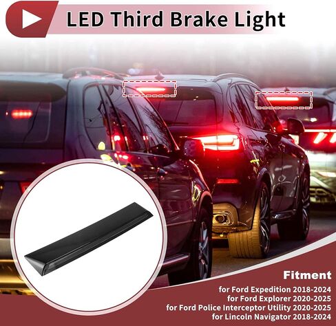 JL1Z-13A613-C LED Third Brake Light for Ford Expedition Explorer 2020-2024 923-300 Red 3rd High Mounted Stop Lamp for Lincoln Navigator Rear Center High Level Brake Light in Kuwait