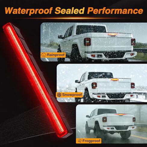 FUSCH Third 3rd Brake Light Center High Mount Stop Light Compatible with Jeep Gladiator 2020-2025 Replace# 68338388AC 923-297 in Kuwait