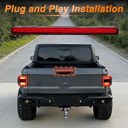 FUSCH Third 3rd Brake Light Center High Mount Stop Light Compatible with Jeep Gladiator 2020-2025 Replace# 68338388AC 923-297 in Kuwait