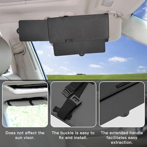 Car Sun Visor Extender, Clip-On Visor Extender Attachment, Anti-Glare Side Sun Blocker for Car Truck SUV, Universal Car Interior Sun Protection (Black) in Saudi Arabia