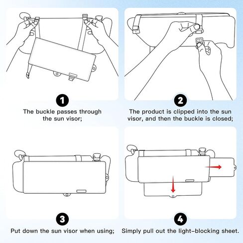 Car Sun Visor Extender, Clip-On Visor Extender Attachment, Anti-Glare Side Sun Blocker for Car Truck SUV, Universal Car Interior Sun Protection (Black) in Saudi Arabia