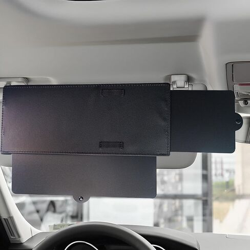 Car Sun Visor Extender, Clip-On Visor Extender Attachment, Anti-Glare Side Sun Blocker for Car Truck SUV, Universal Car Interior Sun Protection (Black) in Saudi Arabia
