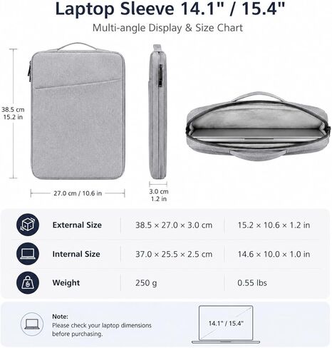 Laptop Sleeve With Handle, Shockproof Notebook Carrying Bag For 13-14 Inch Laptops Tablets in Kuwait