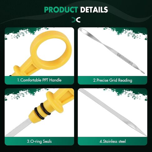 SCITOO Engine Oil Dipstick 918-665 for Chevrolet Silverado 1500 2014-2018,for GMC Sierra 1500 2014-2018,for Chevrolet Tahoe 2015-2020,for Chevrolet Suburban 2015-2020,for GMC Yukon/Yukon XL 2015-2020 in Kuwait