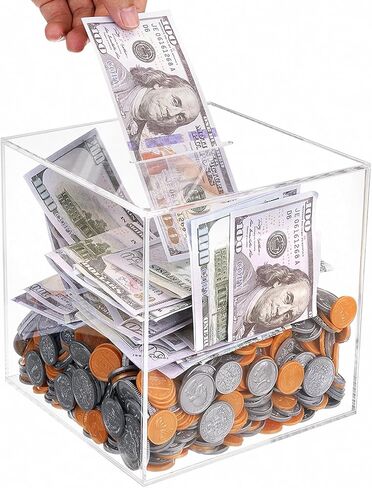 Acrylic Piggy Bank for Adults - Breakable Money Cash Box for Savings & College in Saudi Arabia