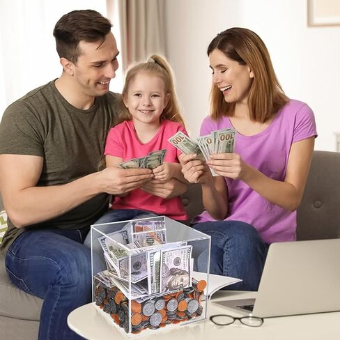 Acrylic Piggy Bank for Adults - Breakable Money Cash Box for Savings & College in Saudi Arabia