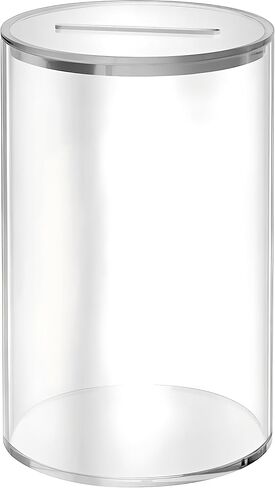 Clear Acrylic Piggy Bank for Adults - Unopenable Money Saving Box Must Break to Open, 6" H x 3.54" D in Kuwait