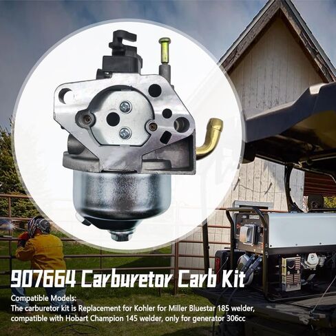 907664 Carburetor Carb Kit Compatible with Kohler Miller Bluestar 185 Hobart Champion 145 Welder Generator 306cc in Saudi Arabia