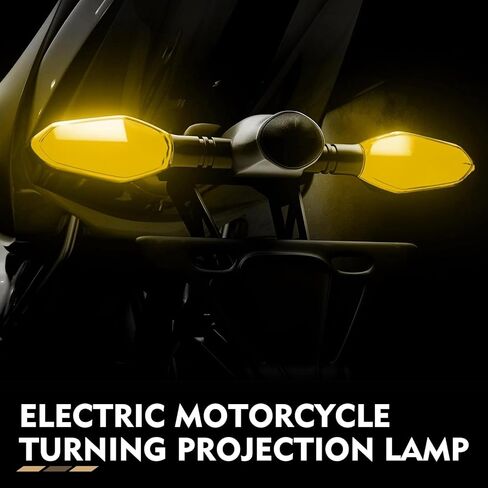 2 PCS Motorcycle LED Turn Signal Projector Lights, Amber Turn Signal with Arrow Projection, 3 Wires 27 Color DRL Flowing Lighting Modes, Bright Motorcycle Front Rear Indicators Replacement in Kuwait