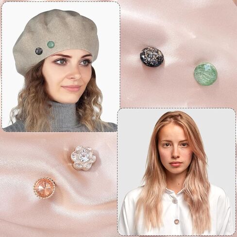30 Pcs No Sew Brooch Buttons, Invisible Cover Up Pins Buttons Pearl Blouse Modesty Pins Rhinestone Modesty Clips for Women Shirt Dress Blouse Shawl in Kuwait