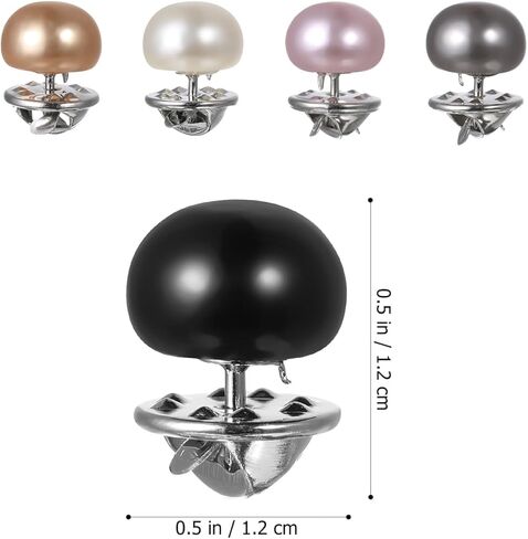 Baluue 25pcs No Sew Pearl Brooch Pins for Women, Pearlescent Buttons Fixed Pins Mini Shirt Brooch for Shirt Blouse Dress Sweater Shawl and Suspenders Jackets, 5 Colors in Kuwait
