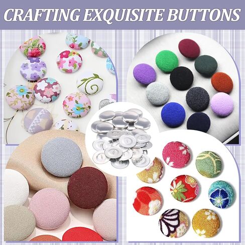 120Pcs Cover Button Kits with Tools, 6 Sizes & Fabric Template DIY Fabric Covered Buttons Set for DIY Covered Buttons, Clothes, Hats, Backpacks and Crafts (Silver, 120Pcs) in Saudi Arabia