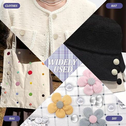 120Pcs Cover Button Kits with Tools, 6 Sizes & Fabric Template DIY Fabric Covered Buttons Set for DIY Covered Buttons, Clothes, Hats, Backpacks and Crafts (Silver, 120Pcs) in Saudi Arabia